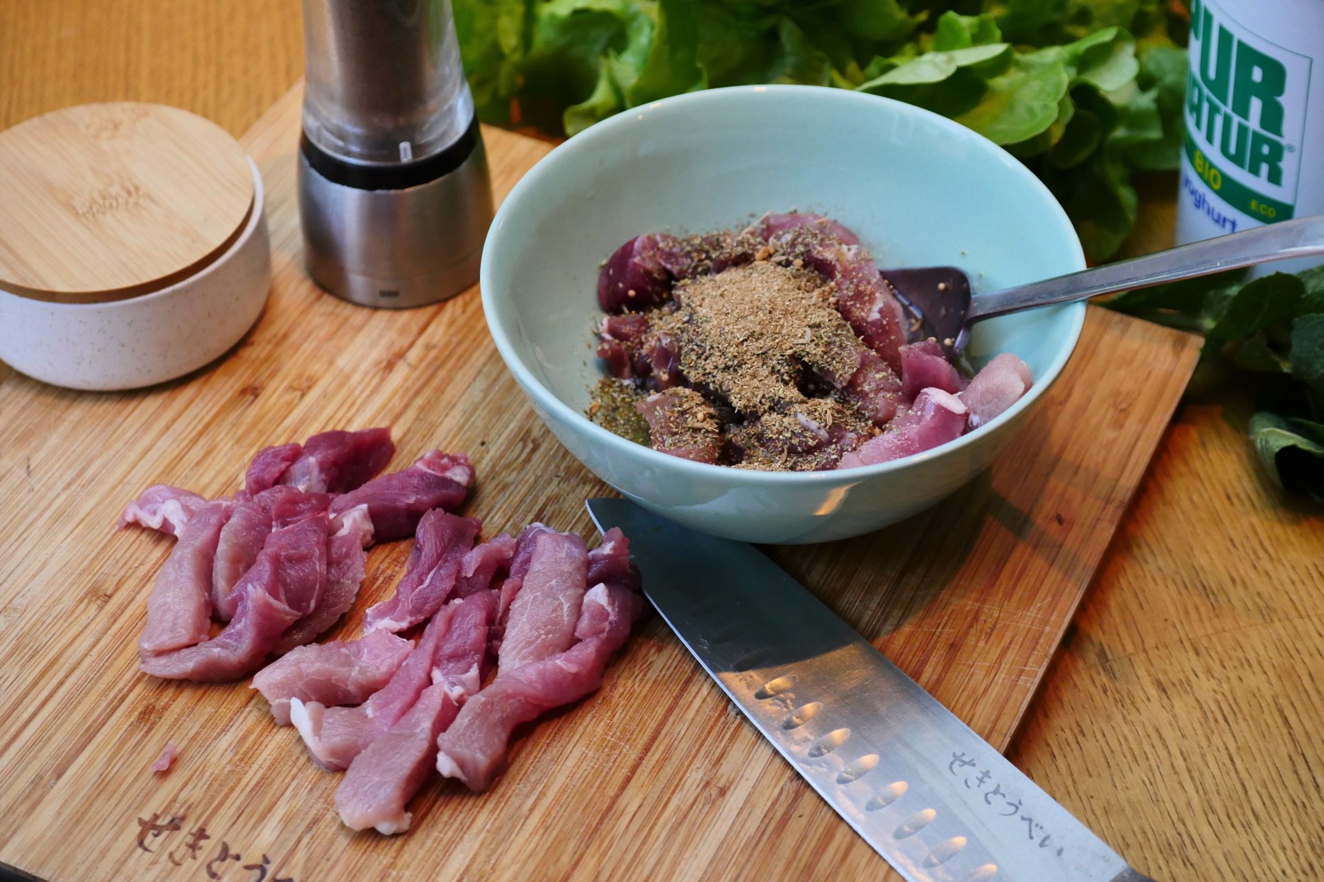 Fajita Punch lamelles de Porc et sauce yaourt aux herbes Porc